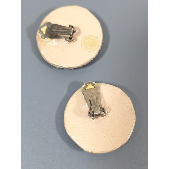 Mary B Solana Beach Coin Earrings Buffalo Nickel Beaded Edge Western VTG Boho - Picture 5 of 8